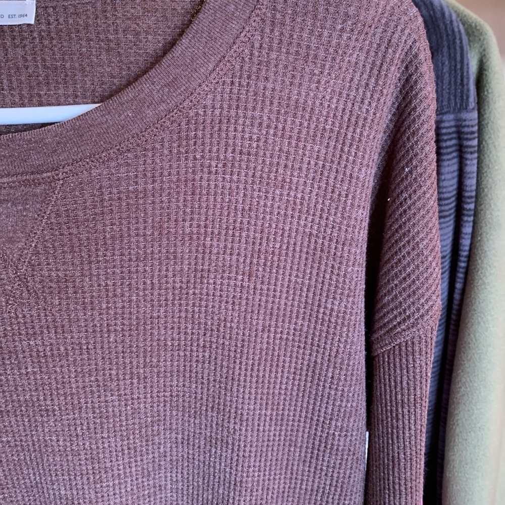 Seven Brown Women Long Sleeve Waffle Knit Shirt - Picture 4 of 6
